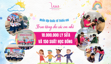 18.000 ly sữa và 150 suất học bổng được gửi tặng các em nhỏ nhân dịp Quốc tế thiếu nhi